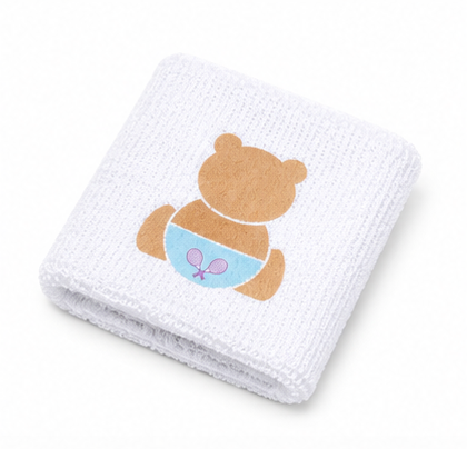 🎾 TeddyB Tennis™ White Heat Transfer Kids Wristband